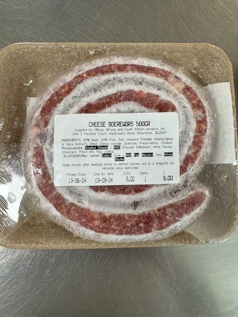 CHEESE BOEREWORS 500 gr